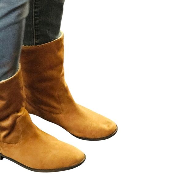 MAURICE'S REGINA FOX FUR ROLL DOWN ANKLE ZIP BOOTS SIZE 10M - Picture 5 of 16